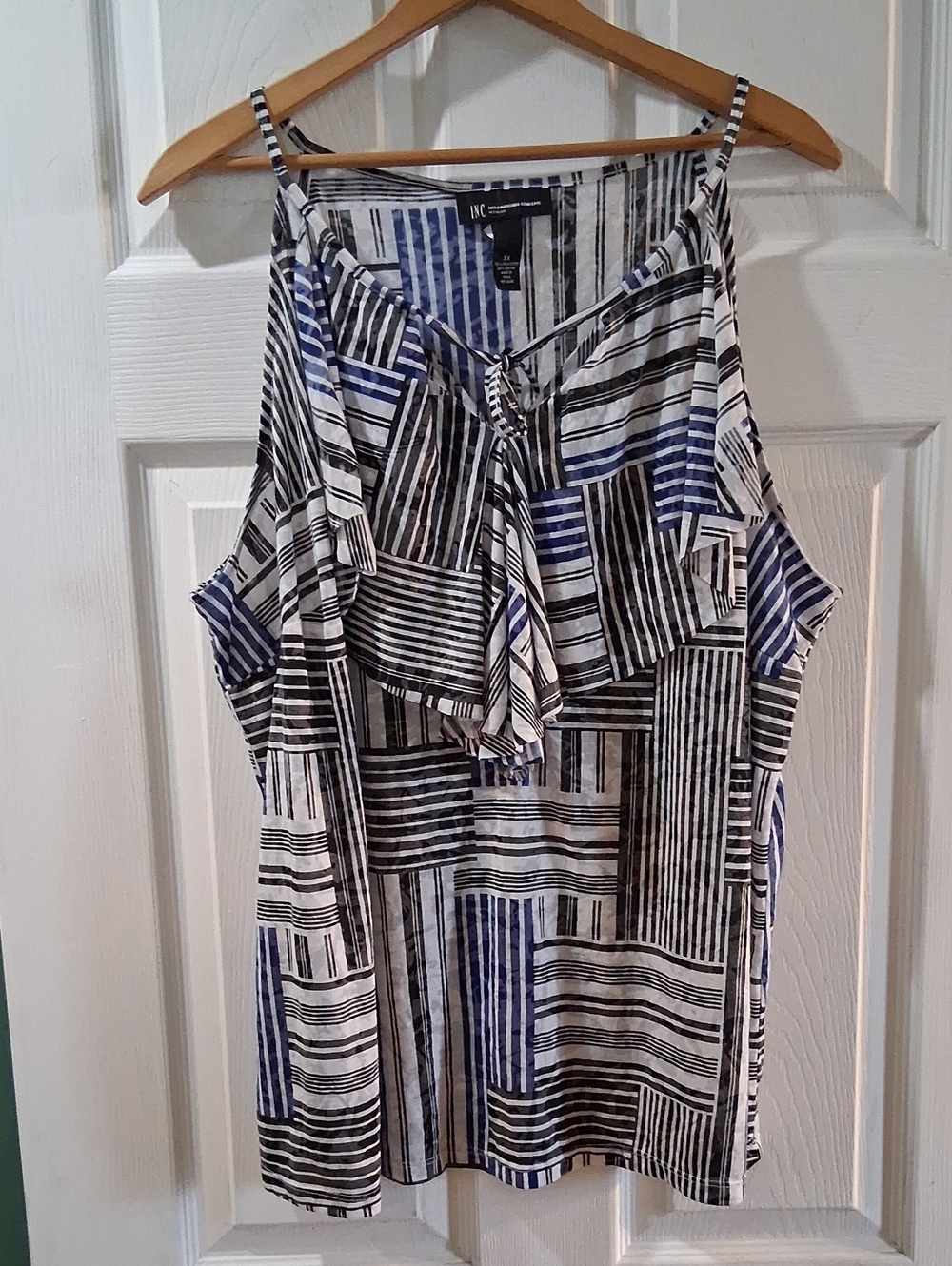 INC International Concepts Blue & Black Striped Camisole